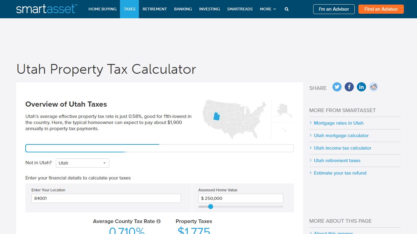 Utah Property Tax Calculator - SmartAsset