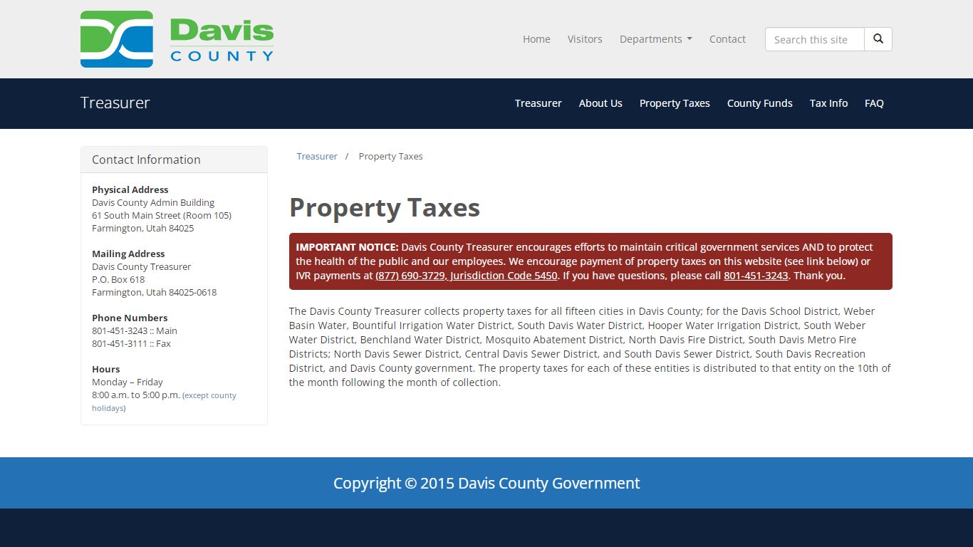 Property Taxes - Davis County, Utah